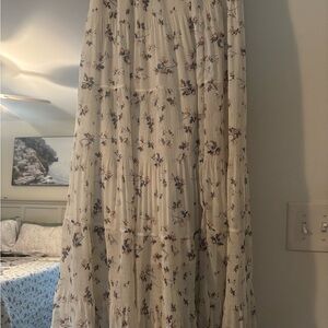 Floral Cream Maxi Skirt